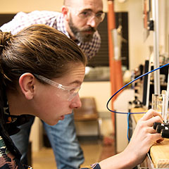 Student in engineering lab